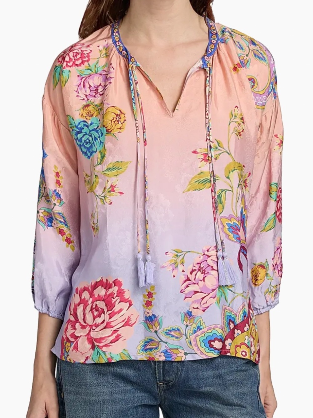 Johnny Was Magaly Margot Boho Paisley Blouse Sz XL
